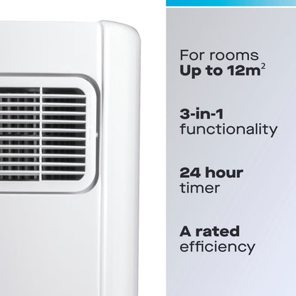 Daewoo 3-in-1 Portable Air Conditioner with Fan & Dehumidifier, 5000 BTU