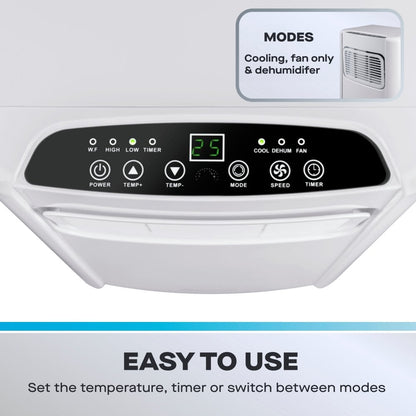 Daewoo 3-in-1 Portable Air Conditioner with Fan & Dehumidifier, 5000 BTU