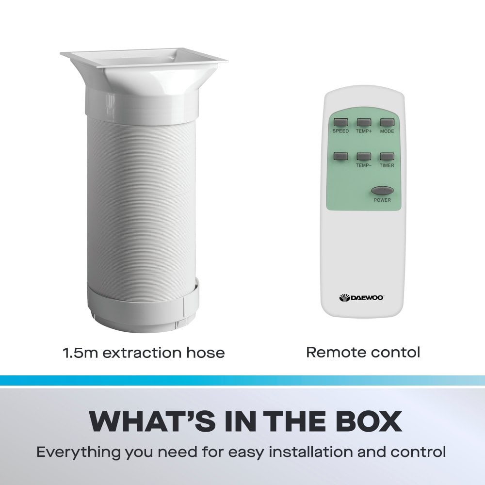Daewoo 3-in-1 Portable Air Conditioner with Fan & Dehumidifier, 5000 BTU