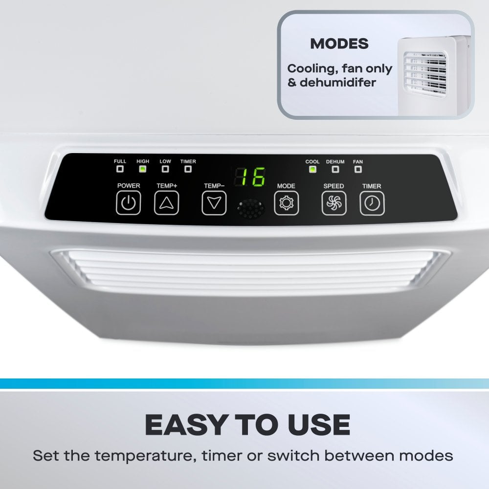 Daewoo 3-in-1 Portable Air Conditioner with Fan & Dehumidifier, 9000 BTU