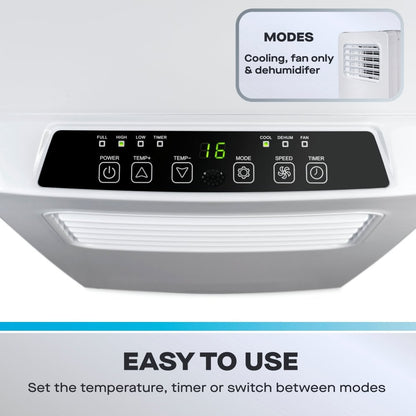 Daewoo 3-in-1 Portable Air Conditioner with Fan & Dehumidifier, 9000 BTU