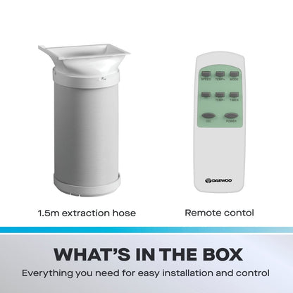 Daewoo 3-in-1 Portable Air Conditioner with Fan & Dehumidifier, 9000 BTU