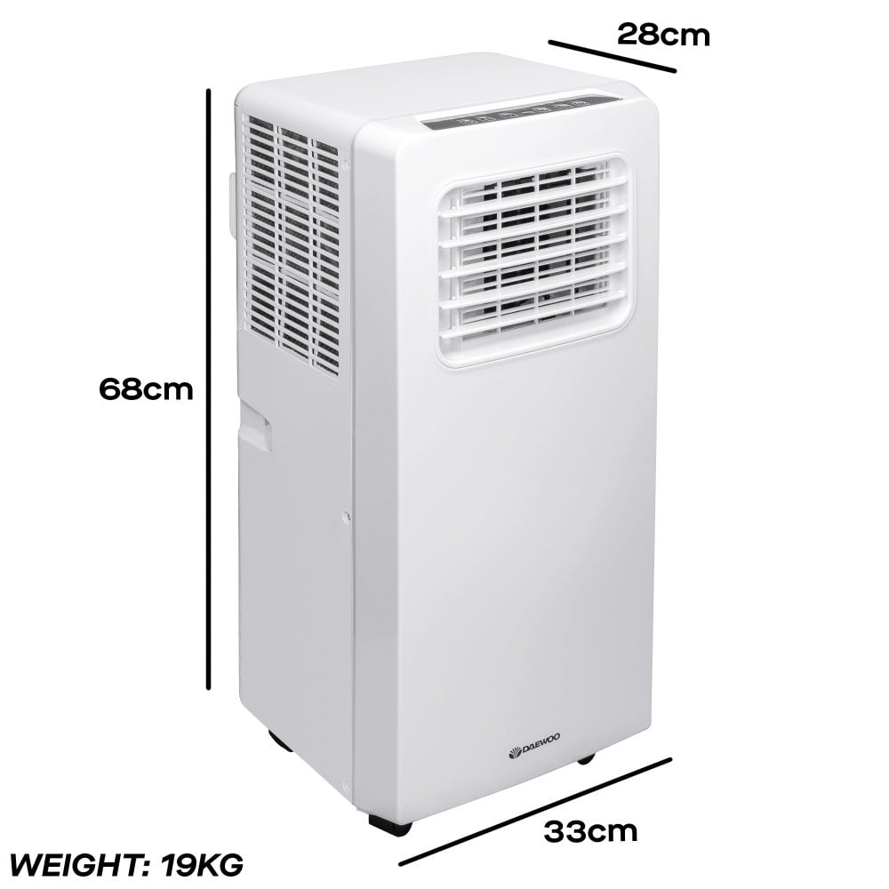 Daewoo 3-in-1 Portable Air Conditioner with Fan & Dehumidifier, 9000 BTU