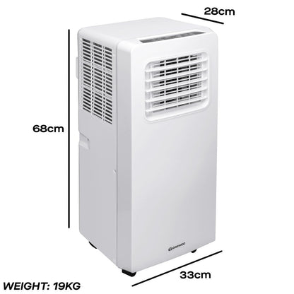 Daewoo 3-in-1 Portable Air Conditioner with Fan & Dehumidifier, 9000 BTU