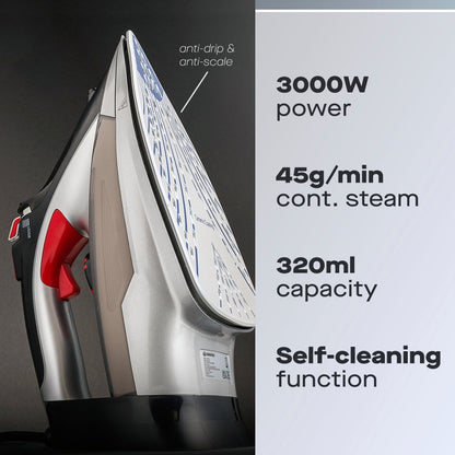 Daewoo 3000W Power-Glide Steam Iron