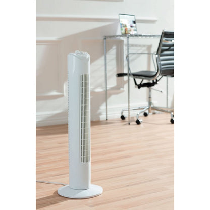 Daewoo 32 Slimline Oscillating Tower Fan with Timer, 3 Speed Settings