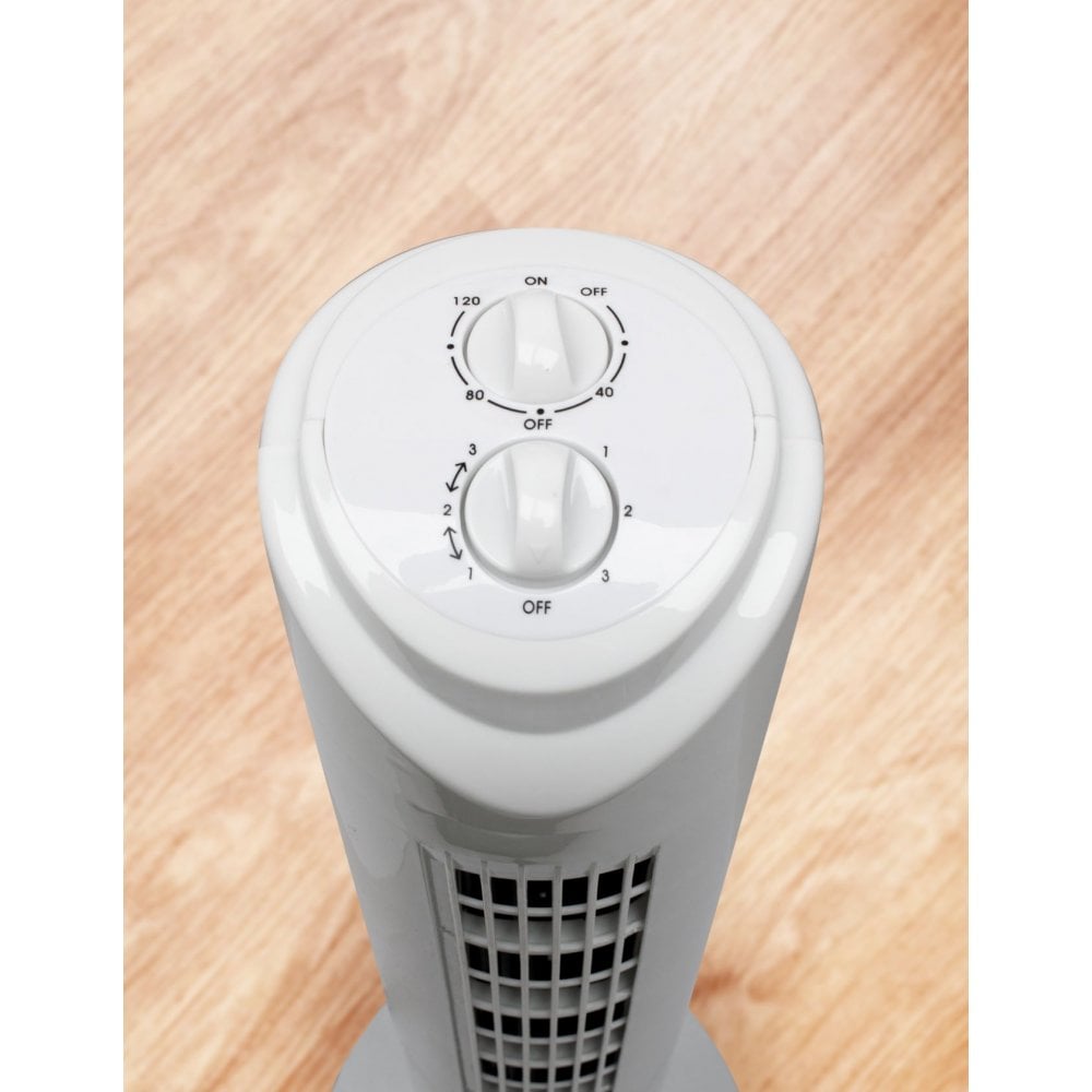 Daewoo 32 Slimline Oscillating Tower Fan with Timer, 3 Speed Settings