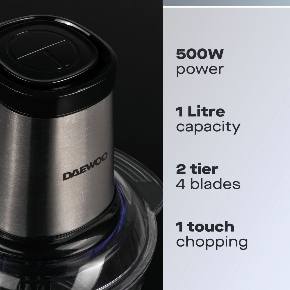 Daewoo 500W Mini Chopper with 1L Glass Bowl