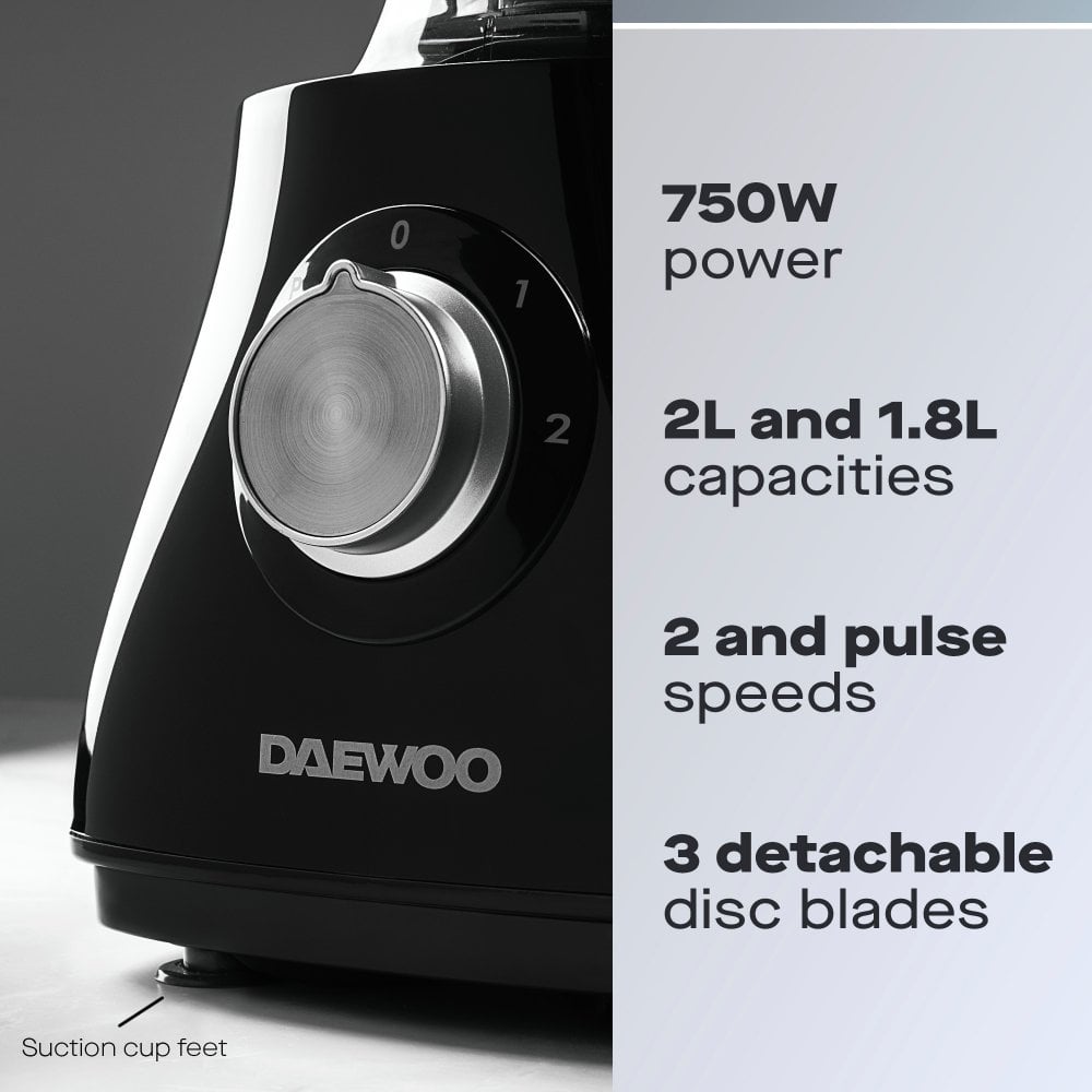 Daewoo 750W 2L Food Processor & 1.8L Blender Combo
