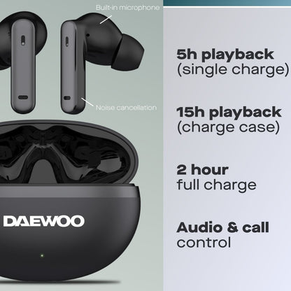 Daewoo Black Air Buds Pro Noise Cancelling Bluetooth Earbuds