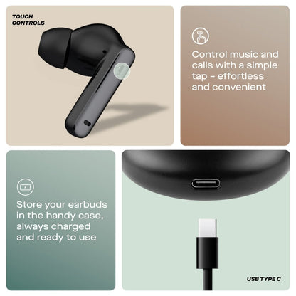 Daewoo Black Air Buds Pro Noise Cancelling Bluetooth Earbuds