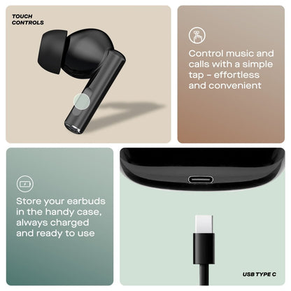 Daewoo Black Air Buds True Wireless Bluetooth Earbuds