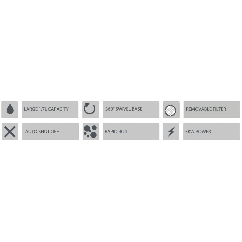 Daewoo Argyle 1.7L Jug Kettle - Colour Variants