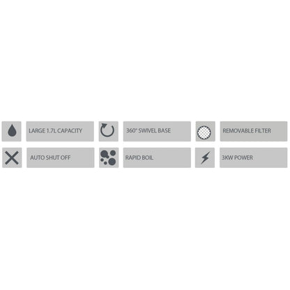 Daewoo Argyle 1.7L Jug Kettle - Colour Variants