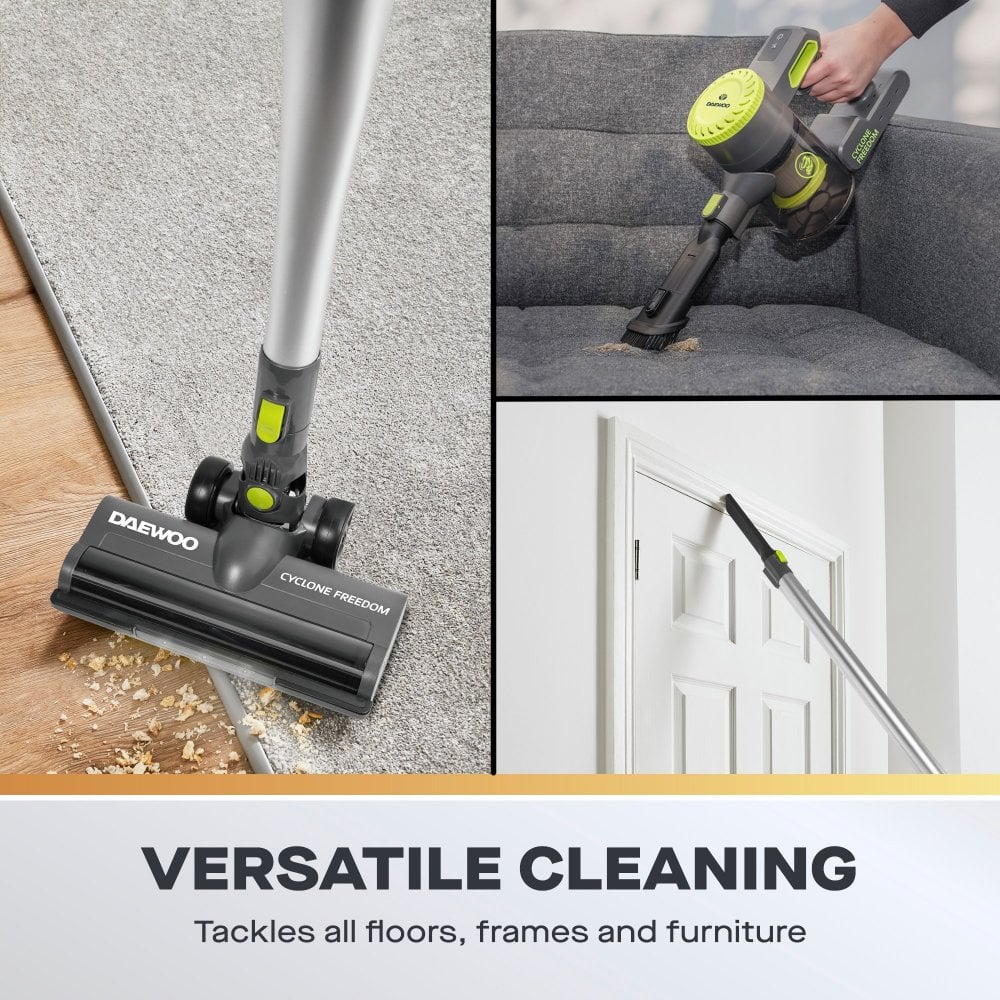 Daewoo Cyclone Freedom 2-in-1 Cordless Vacuum Cleaner – Lightweight & Powerful Suction, FLR00185GE
