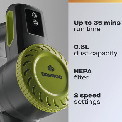 Daewoo Cyclone Freedom 2-in-1 Cordless Vacuum Cleaner – Lightweight & Powerful Suction, FLR00185GE