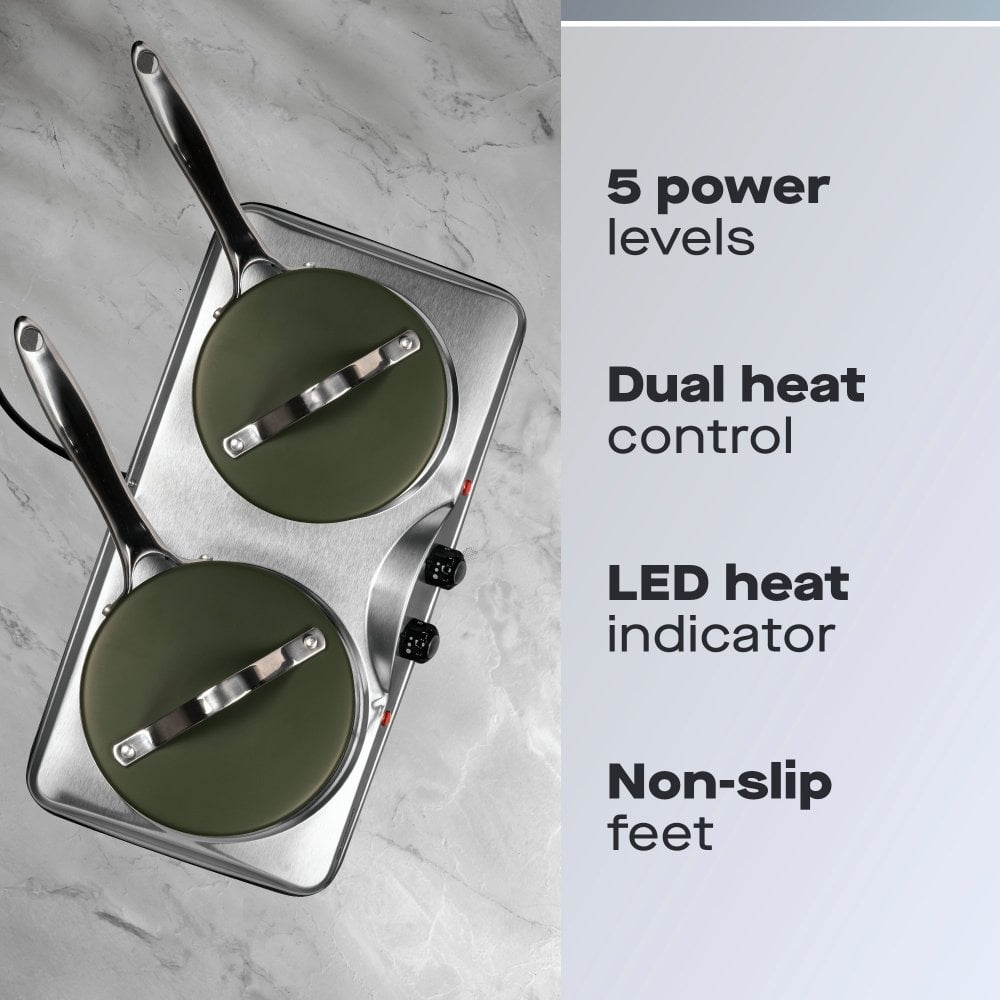 Daewoo Double 2500W Stainless Steel Hot Plate
