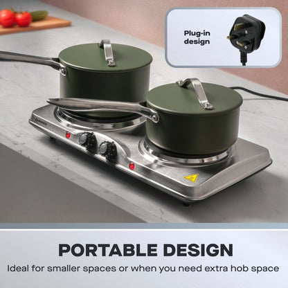 Daewoo Double 2500W Stainless Steel Hot Plate