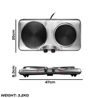 Daewoo Double 2500W Stainless Steel Hot Plate