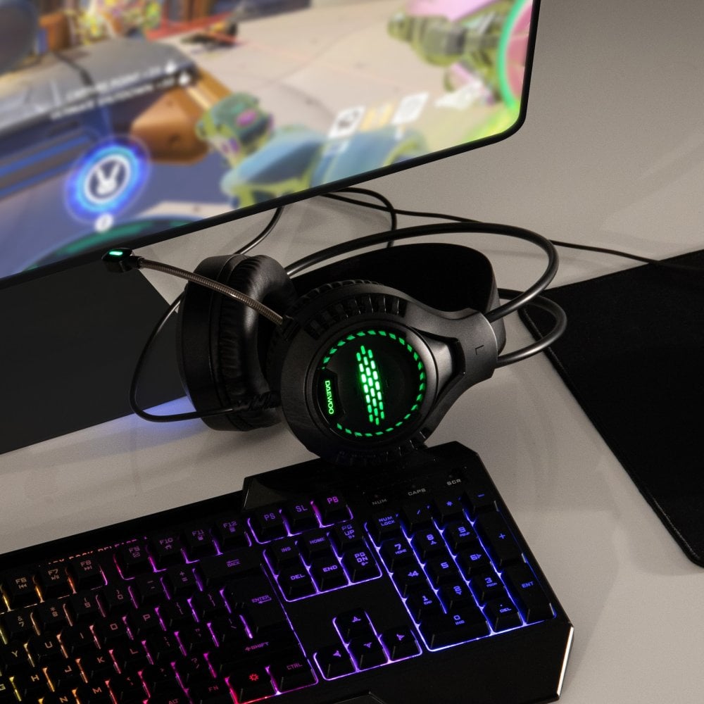 Daewoo RGB Light Up Wired Gaming Headphones