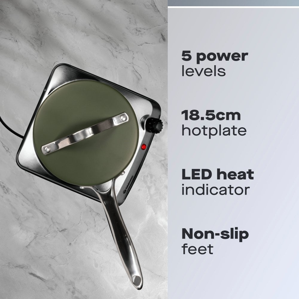 Daewoo Single 1500W Stainless Steel Hot Plate Hob