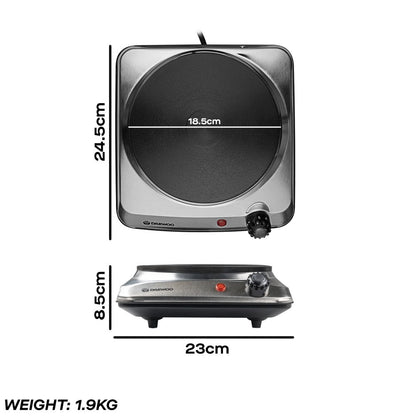 Daewoo Single 1500W Stainless Steel Hot Plate Hob