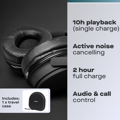 Daewoo Sonic Beat Noise Cancelling Bluetooth Headphones with Travel Case