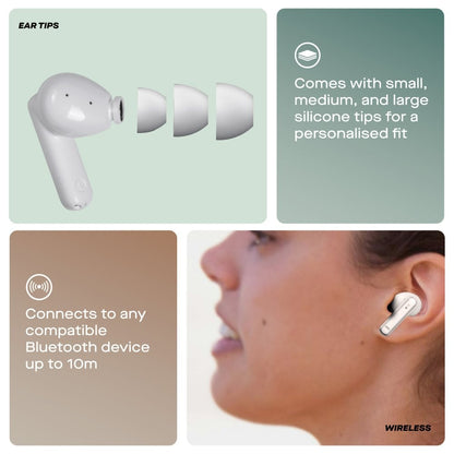 Daewoo White Air Buds Pro Noise Cancelling Bluetooth Earbuds