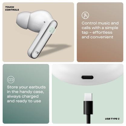 Daewoo White Air Buds Pro Noise Cancelling Bluetooth Earbuds
