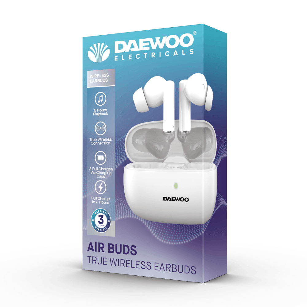 Daewoo White Air Buds True Wireless Bluetooth Earbuds