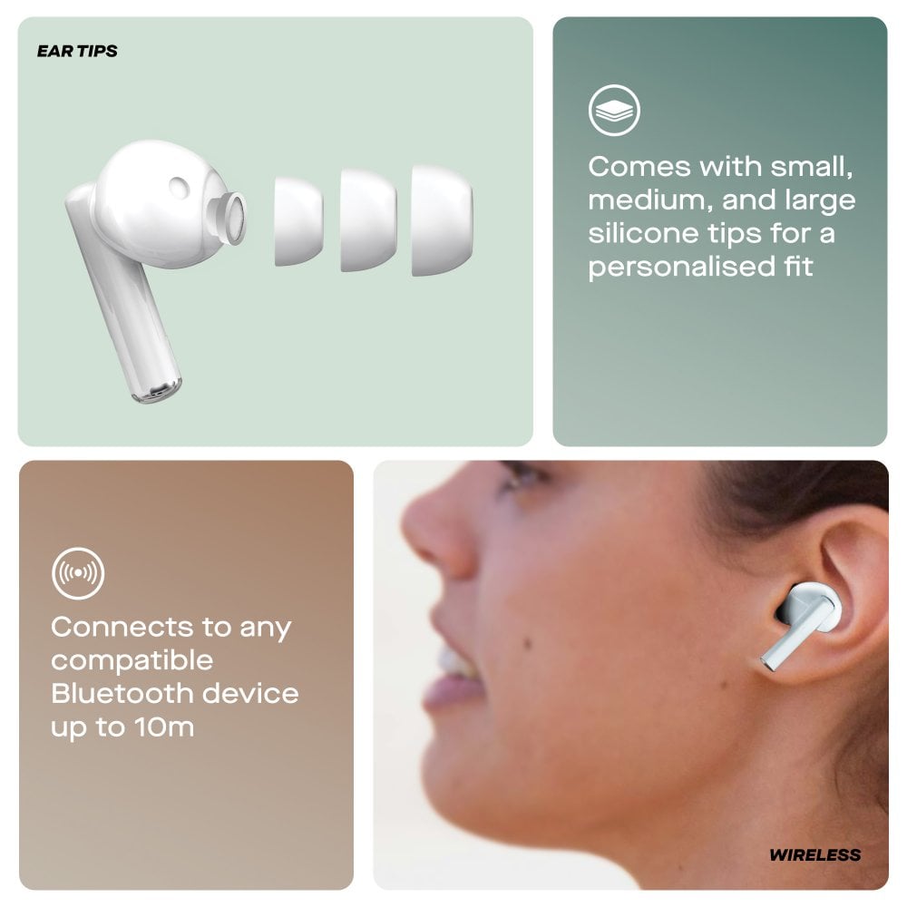 Daewoo White Air Buds True Wireless Bluetooth Earbuds