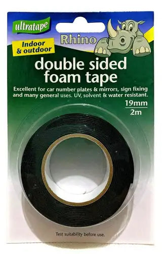 Ultratape Double Sided Foam Tape Black 19mm x 2m DSFOAM2 – Strong Mounting Tape