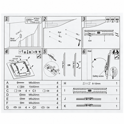 Kingavon Tilting TV Wall Mount 32"-70"
