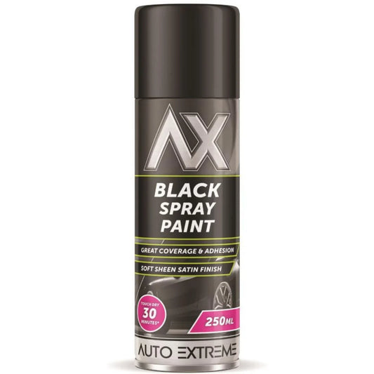 Paint Factory Black Satin Spray Paint 250ml – Fast Drying Automotive & Multi-Surface Aerosol