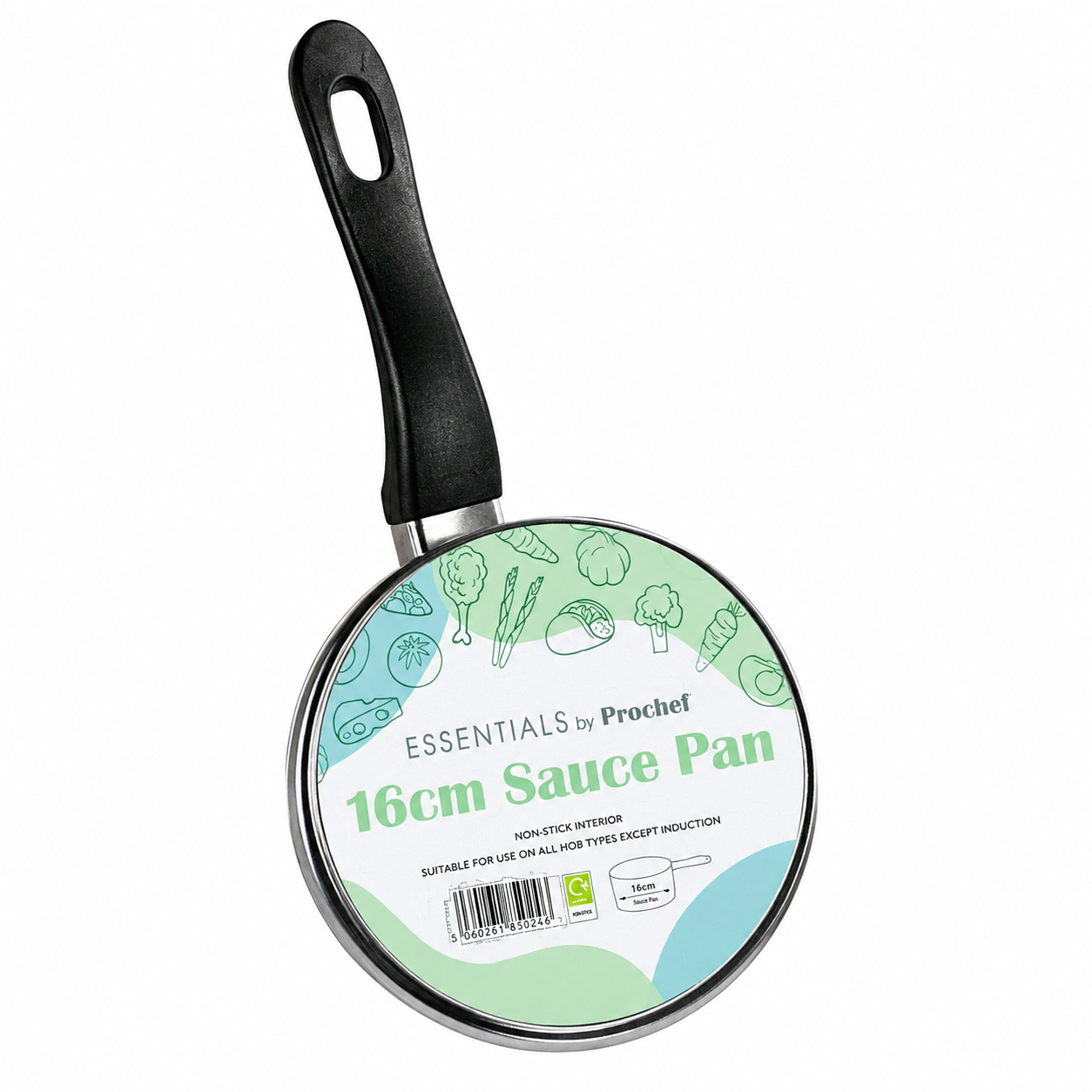 ProChef Essentials 16cm Non-Stick Saucepan 1.4L – Black Aluminium Pan 2160