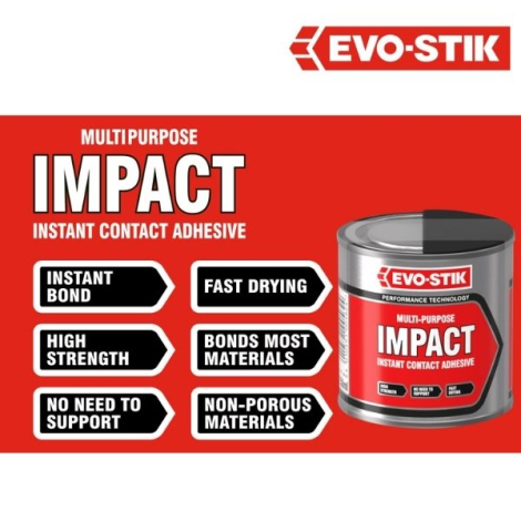 Evo-Stik Impact Adhesive 30g & 65gTube 250ml & 500ml Tin & 500ml Aerosole