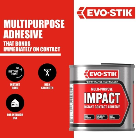 Evo-Stik Impact Adhesive 30g & 65gTube 250ml & 500ml Tin & 500ml Aerosole