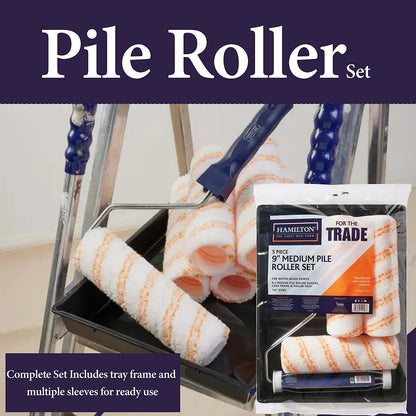 Hamilton For The Trade 9" Medium Pile Roller Set 5 Piece Kit – Tray, Frame & Sleeves