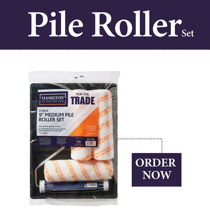 Hamilton For The Trade 9" Medium Pile Roller Set 5 Piece Kit – Tray, Frame & Sleeves