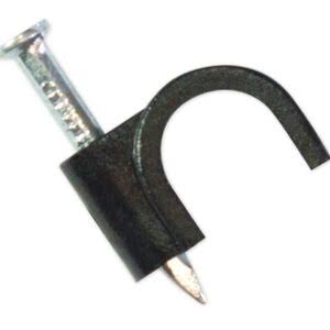 Cable Clips Round Black & Brown