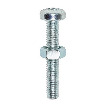 Pozi Pan Machine Screws & Nuts Zinc