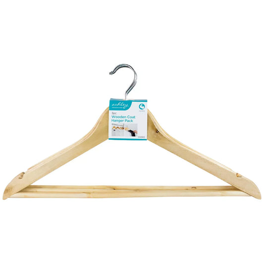 Ashley 3 Piece Wooden Coat Hanger Pack