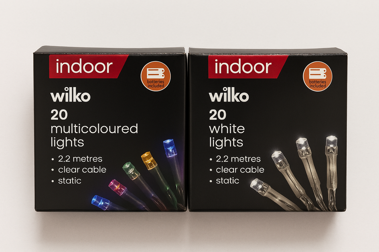 20 LED Indoor String Lights – 2.2m with Battery Included, Colour Options