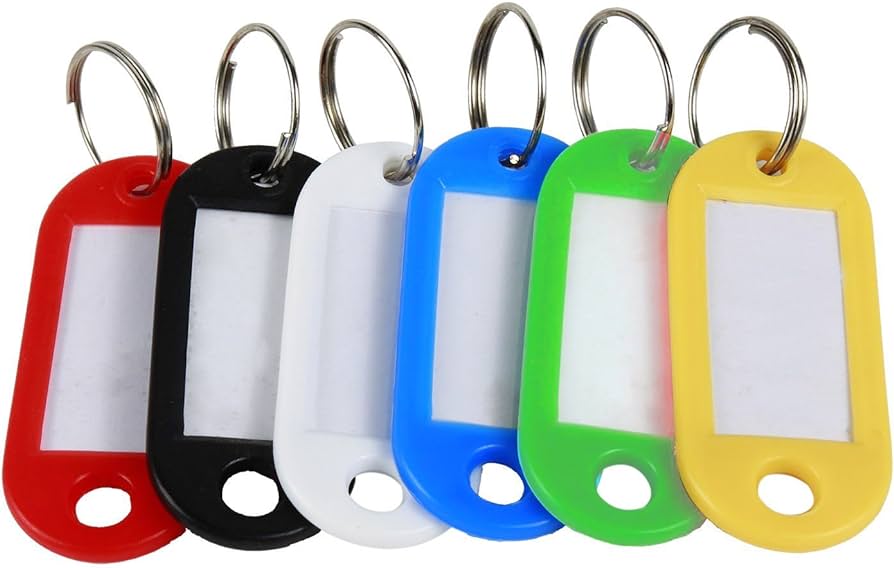12PC Multicolour Plastic Keyring Indicator Set – Assorted Colour Key Tags