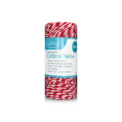 twine red-white on white background