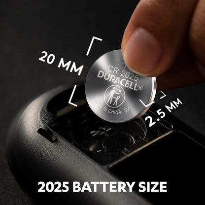 Duracell DL2025 / CR2025 3V Lithium Coin Cell Batteries – 2 Pack