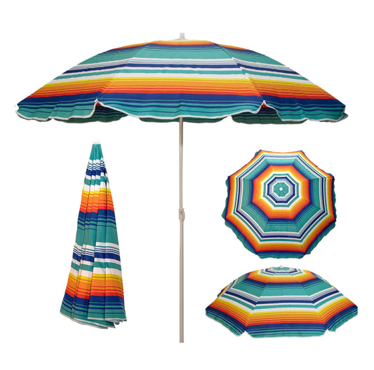 Redwood 1.8M Multicoloured Beach Umbrella - 120GSM