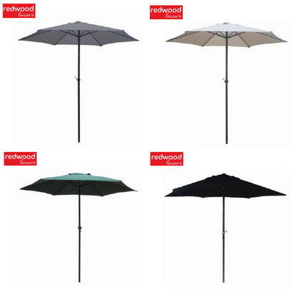 Redwood 2.7M Wind Up Parasol With Steel Shaft - Colour Variant