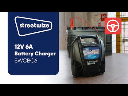 Streetwize Compact Battery Charger 6A 12V – Portable Vehicle Battery Charger