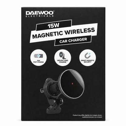Daewoo 15W Magnetic Wireless Car Charger packaging front view